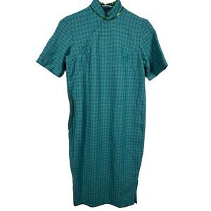 Custom Cheongsam Qipao Dress Wool Tweed Mandarin Collar